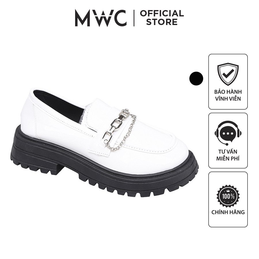Giày Oxford MWC 9612 - Giày Mary Jane Da Bóng Đế Dày Cao Gót Phối Xích Phong Cách Vintage Lolita
