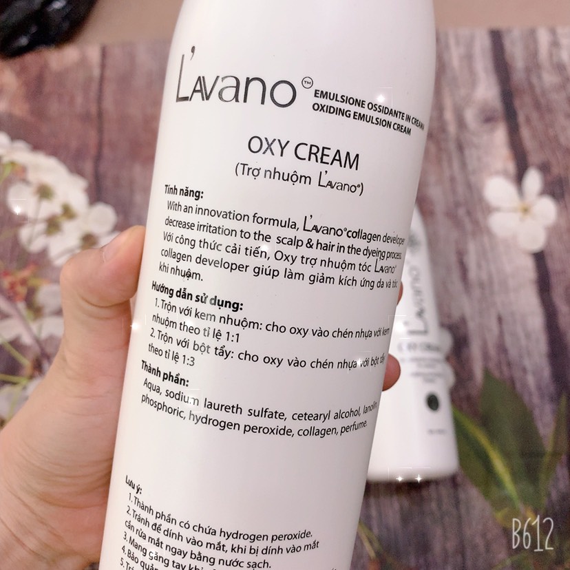 Oxy trợ nhuộm Lavano dùng để pha vào màu nhuộm, tẩy 1000ml dùng cho salon, tại nhà, mùi thơm, mềm