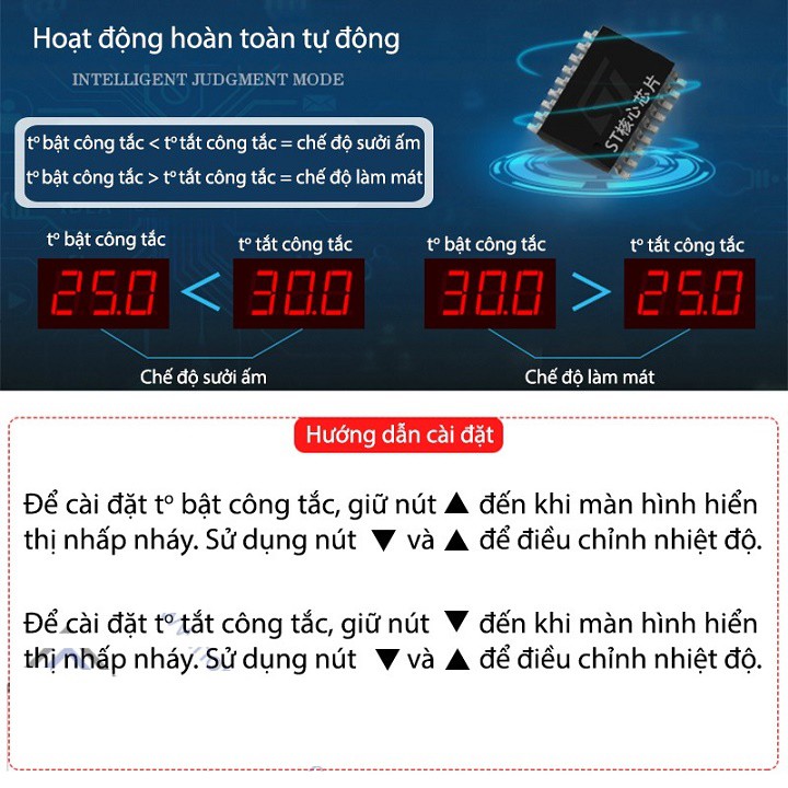 CÔNG TẮC CẢM BIẾN NHIỆT ĐỘ XH-W3001 220V