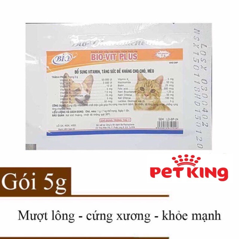 Bột Bio 5gr Tăng Đề Kháng, Bổ sung Vitamin cho Chó Mèo