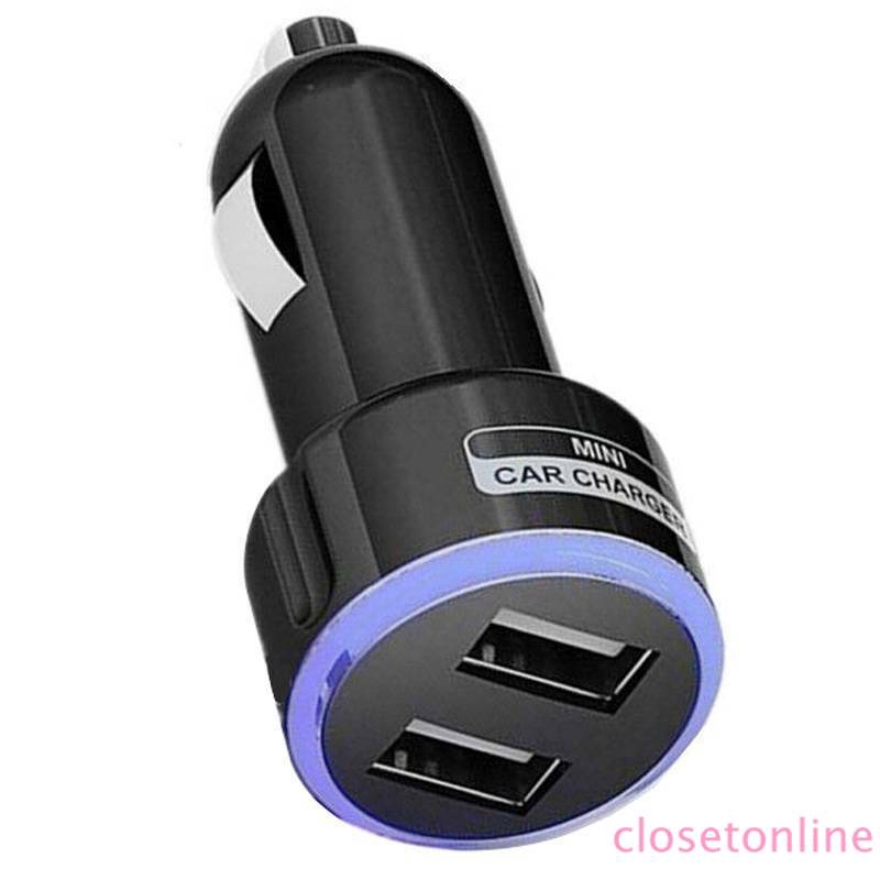 Cục sạc nhanh có đèn LED và cổng USB đôi 12-24V thông dụng cho xe hơi