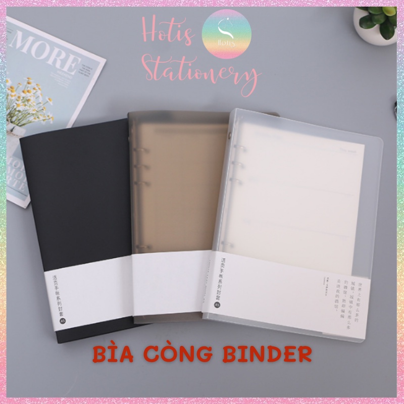 Color Binder - Bìa còng nâu/ đen / trắng - A6/ A5/ B5/ A4