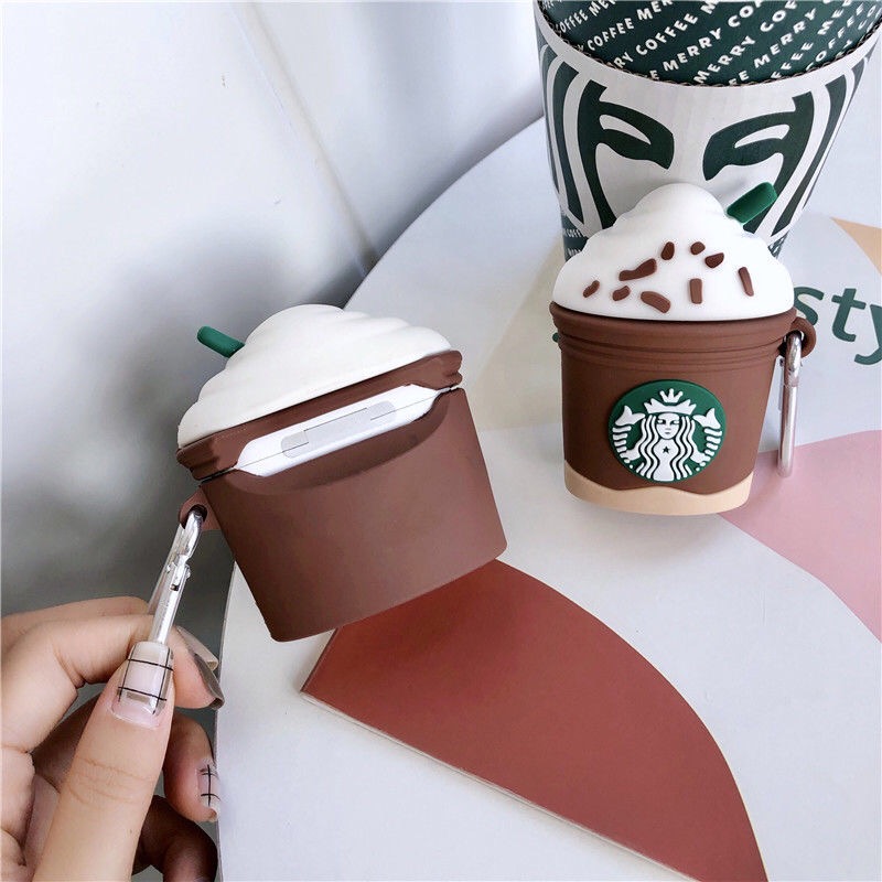 Vỏ bảo vệ hộp đựng tai nghe thích hợp cho Airpods 1 / 2 /Pro hình ly Starbucks đáng yêu