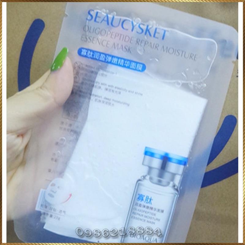 Mặt nạ tinh chất Oligopeptide Bioaqua Seaucysket Essence Mask dưỡng da đàn hồi và sáng mịn BSO9