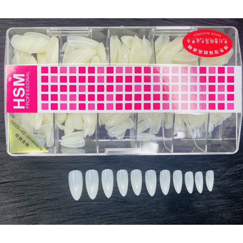 Móng úp bầu nhọn trơn HSM loại 2 - Sushi nail mi