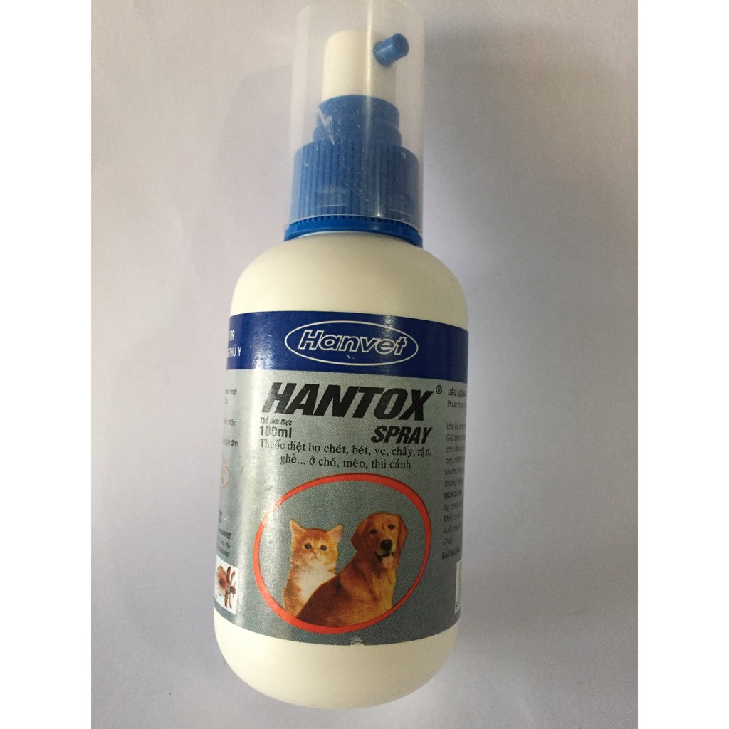 Hantox spray - Thuốc xịt trị ve ghẻ, bọ chét cho chó mèo