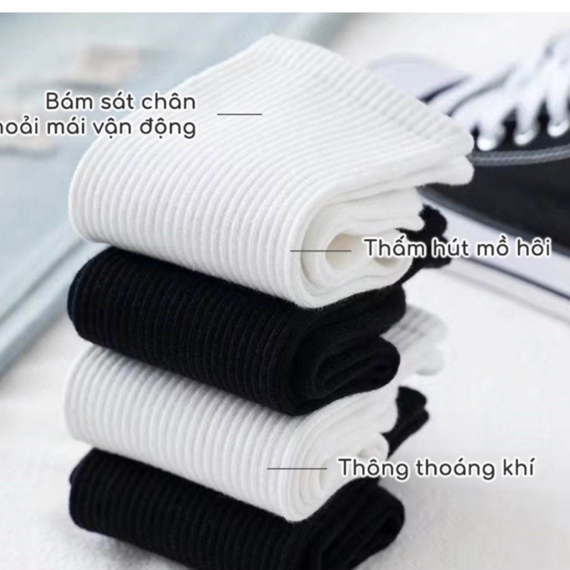 Tất vớ nam nữ Covolacotat tất trơn cổ cao ngắn cổ lửng chất liệu dệt kim vải cotton co dãn bốn chiều mềm mại thoáng khí