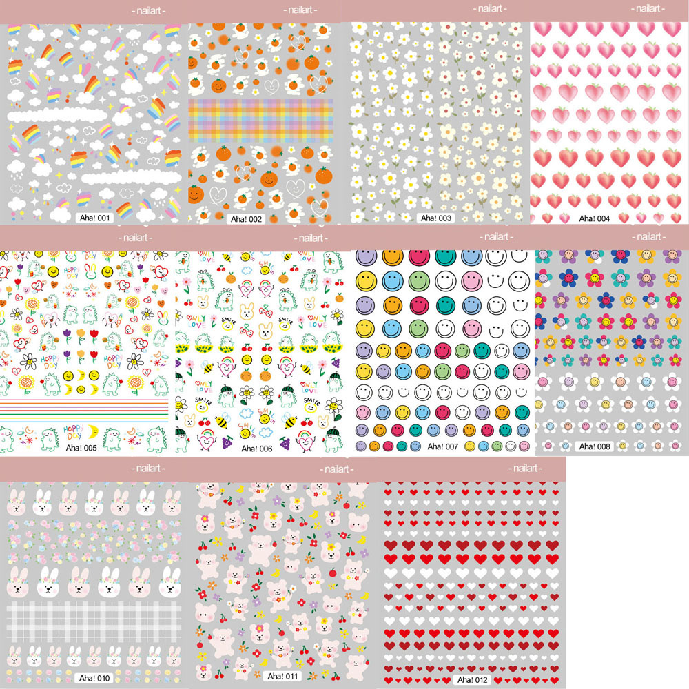 [Hàng mới về] Miếng dán trang trí móng tay nghệ thuật họa tiết hoa gấu hoạt hình DIY xinh xắn dành cho phái đẹp