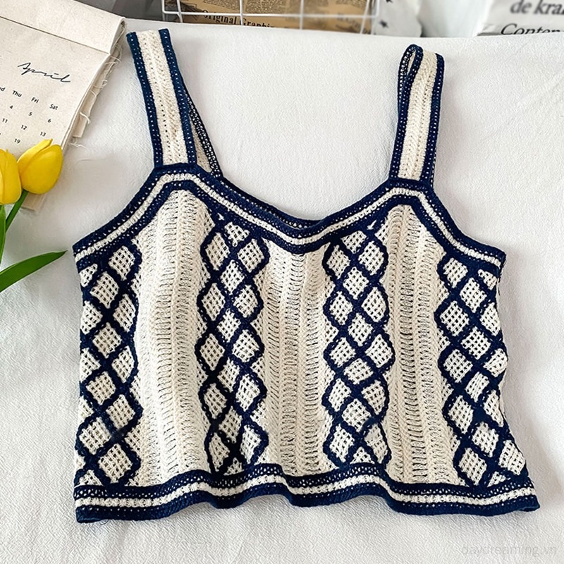 Áo Croptop Dệt Kim Hai Dây Dáng Ôm Thời Trang Mùa Hè Dành Cho Nữ
