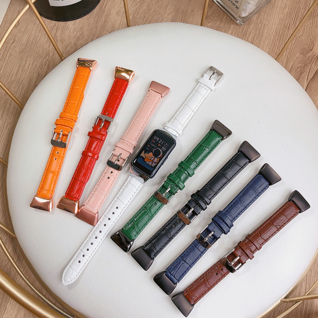 Dây Đeo Da Thay Thế Cho Đồng Hồ Thông Minh Huawei Band 7 / 6 Honor Band 6