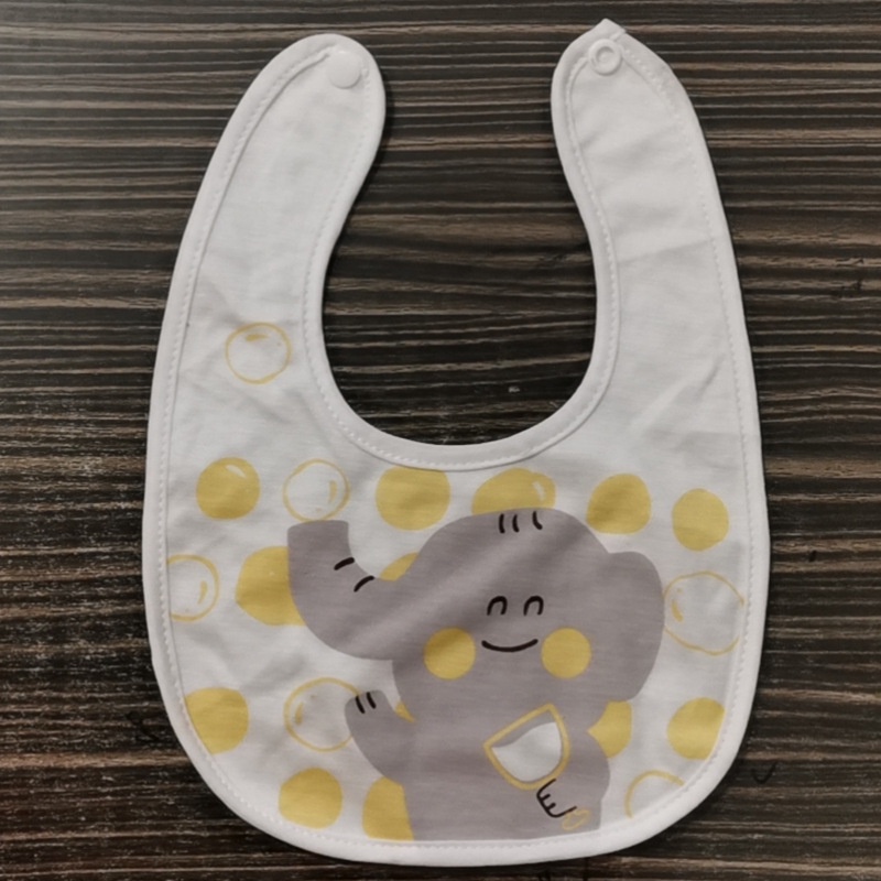 Yếm Ăn Cotton Chống Nước Có Nút Chống Bẩn Cho Bé Sơ Sinh