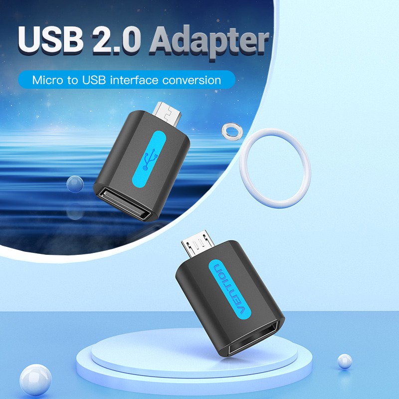 Bộ chuyển đổi OTG VENTION cổng Micro USB sang USB cổng cắm sang cổng nhận USB 2A 480Mbps Gamepad sang điện thoại