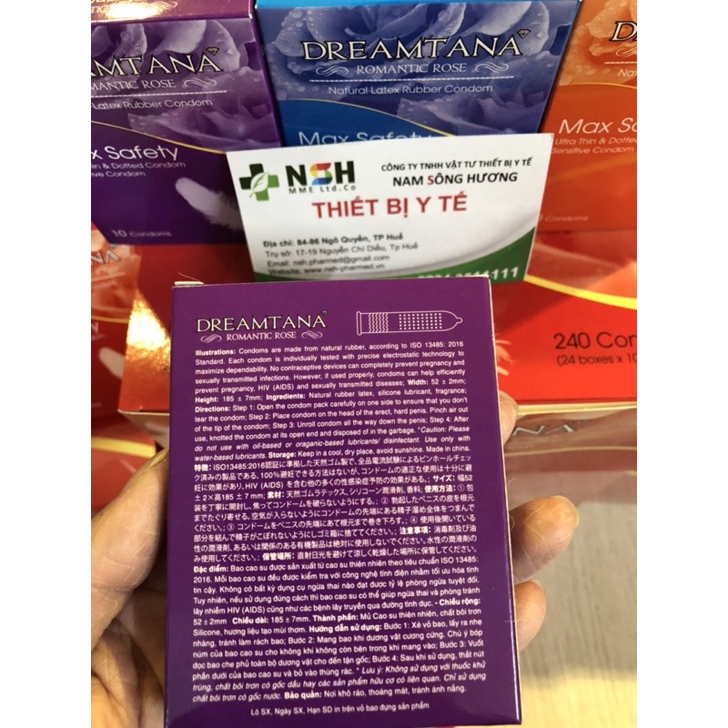 HỘP 10 cái BAO CAO SU DREAMTANA SIÊU MỎNG GÂN GAI KÉO DÀI THỜI GIAN DREAM TANA CÔNG NGHỆ NHẬT BẢN