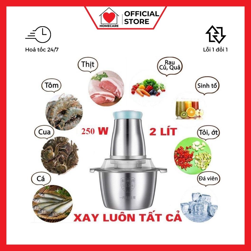 Máy Xay Thịt Cầm Tay Cối Inox Đa Năng 4 Lưỡi Công suất 300W Xay Đồ Ăn, Tỏi Ớt, Rau Củ Quả