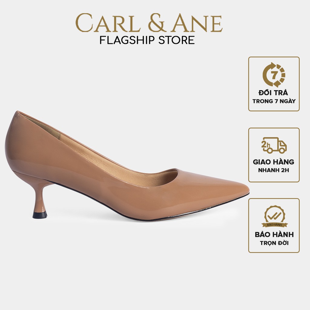 Carl & Ane - Giày cao gót nữ mũi nhọn kiểu dáng công sở cao 4cm màu bò _ CP009