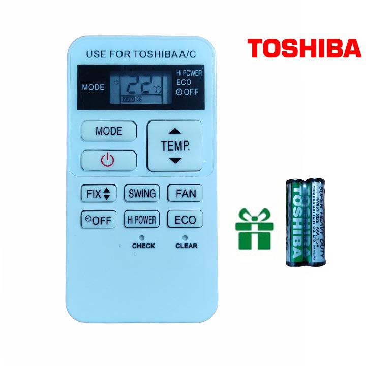 điều khiển điều hoà toshiba remote máy lanh toshia( tặng cặp pin)