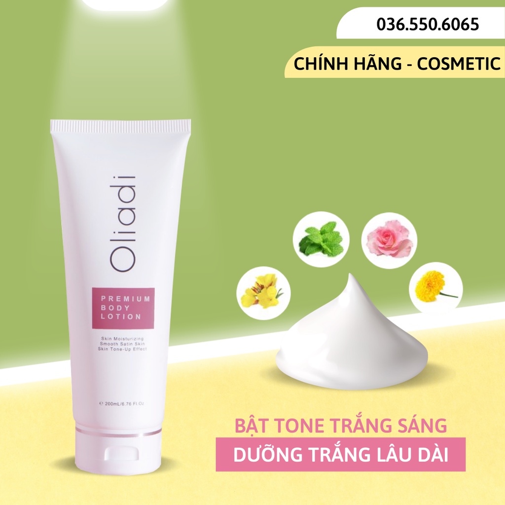 [Hàng Chính Hãng] - Kem Body Oliadi Dưỡng Trắng Toàn Thân Với Công Nghệ Hạt Nano Phân Tử 200ml