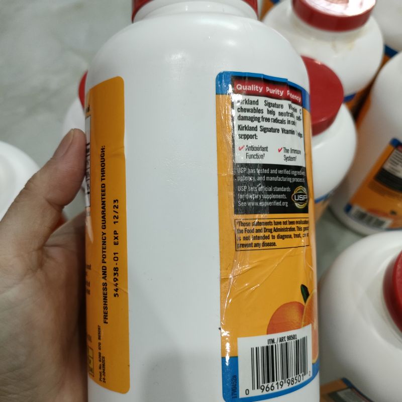Viên ngậm Bổ Sung Vitamin C 500mg Kirkland Chewable 500 viên - Mỹ 🍊