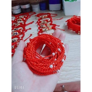Vòng Chỉ Đỏ Bi Bạc May Mắn