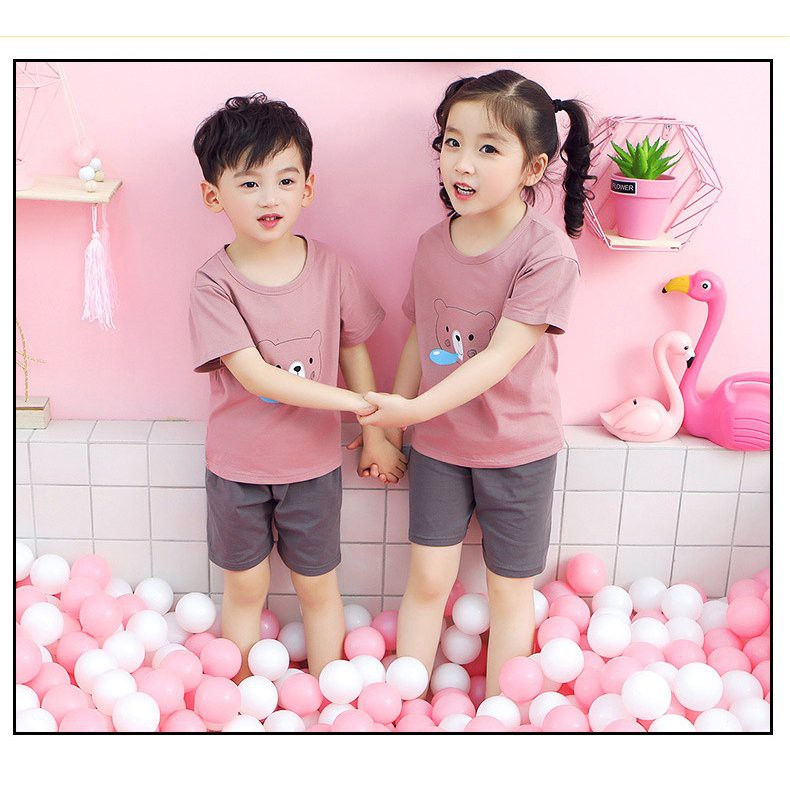 Bộ cộc tay chất cotton cho bé trai ,bé gái ,(hàng xuất hàn cho bé 12-33kg)