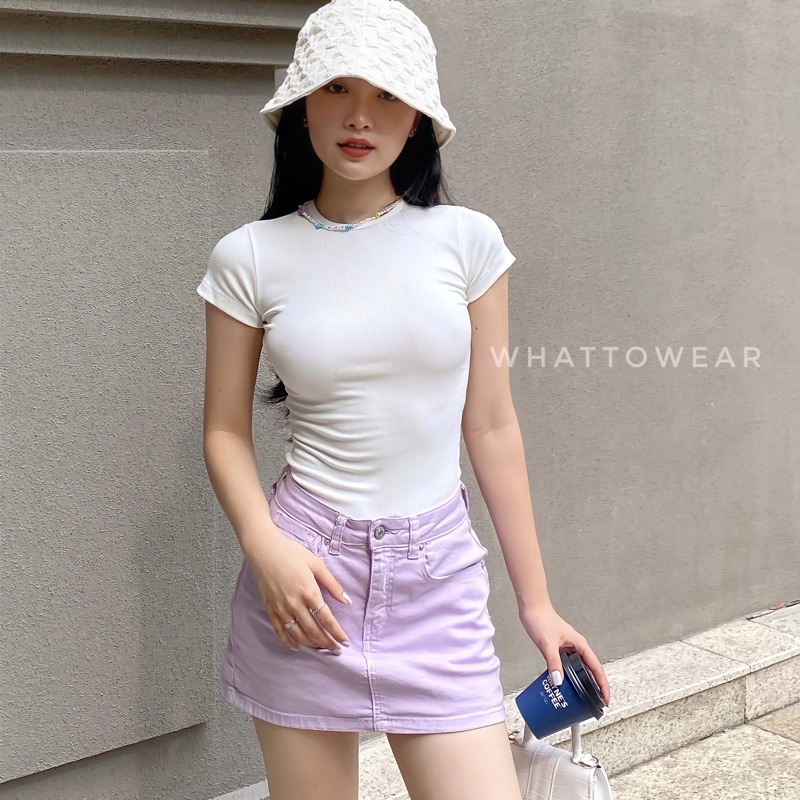 Chân Váy Basic 10 MÀU trendy mùa hè - có quần bảo hộ - tone pastel dễ thương vải denim co giãn