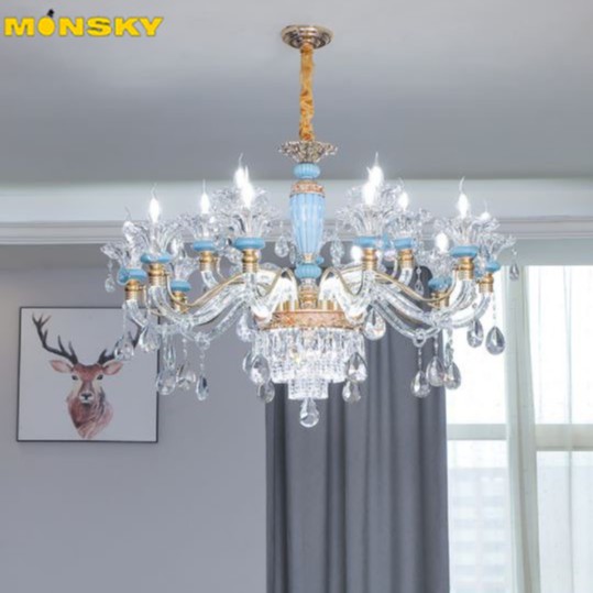 Đèn chùm MONSKY FIONA hiện đại loại 15 tay phát sáng trang trí nội thất sang trọng - kèm bóng LED [ẢNH VIDEO THẬT 100%].