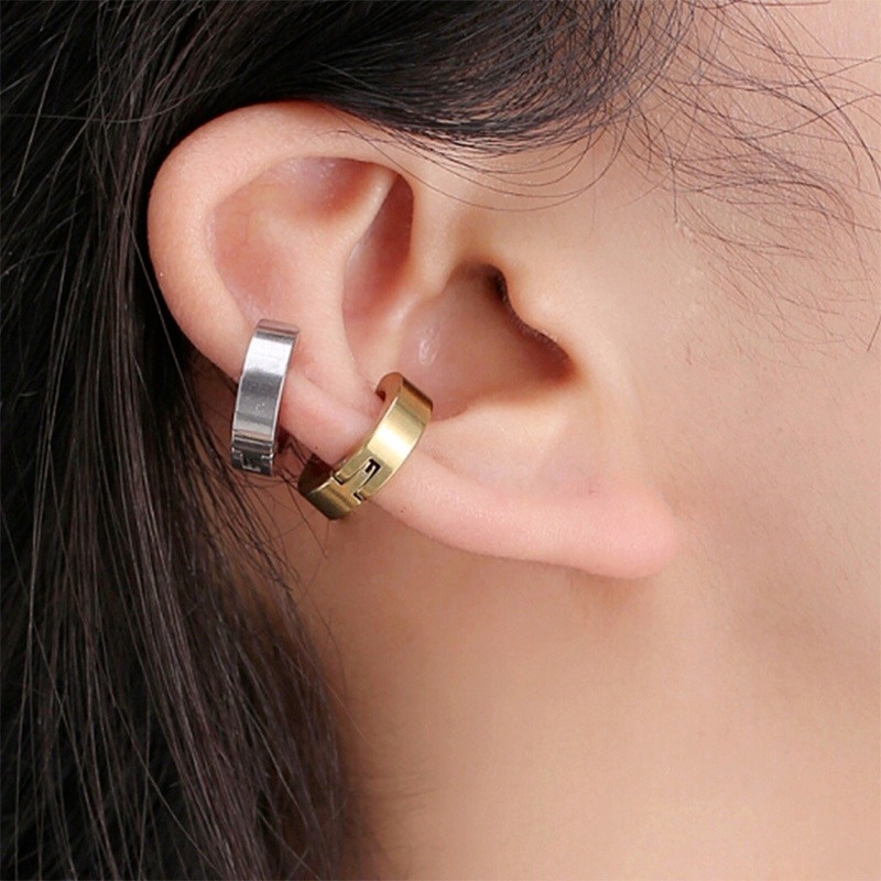 1 Đôi Bông Tai Tròn Từ Tính Không Xỏ Lỗ 6-12mm