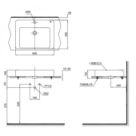 Chậu Rửa Lavabo Đặt Trên Bàn TOTO LT951C