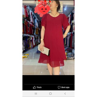 ĐẦM TRUNG NIÊN CHO MẸ DỰ TIỆC SANG TRỌNG DÁNG SUÔN 2 VẠT CHE BỤNG BIGSIZE