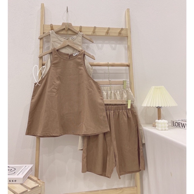 Set Áo Linen, Bộ Cộc Nữ Phong Cách Vintage