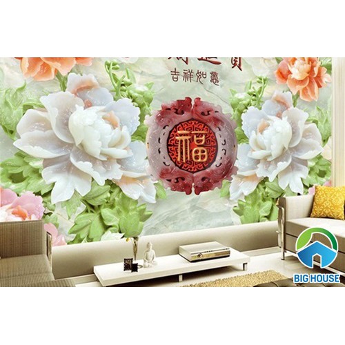 mẫu tranh gạch 3d phòng khách đẹp - 56CV