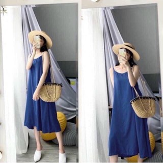 Váy maxi 2 dây voan trơn