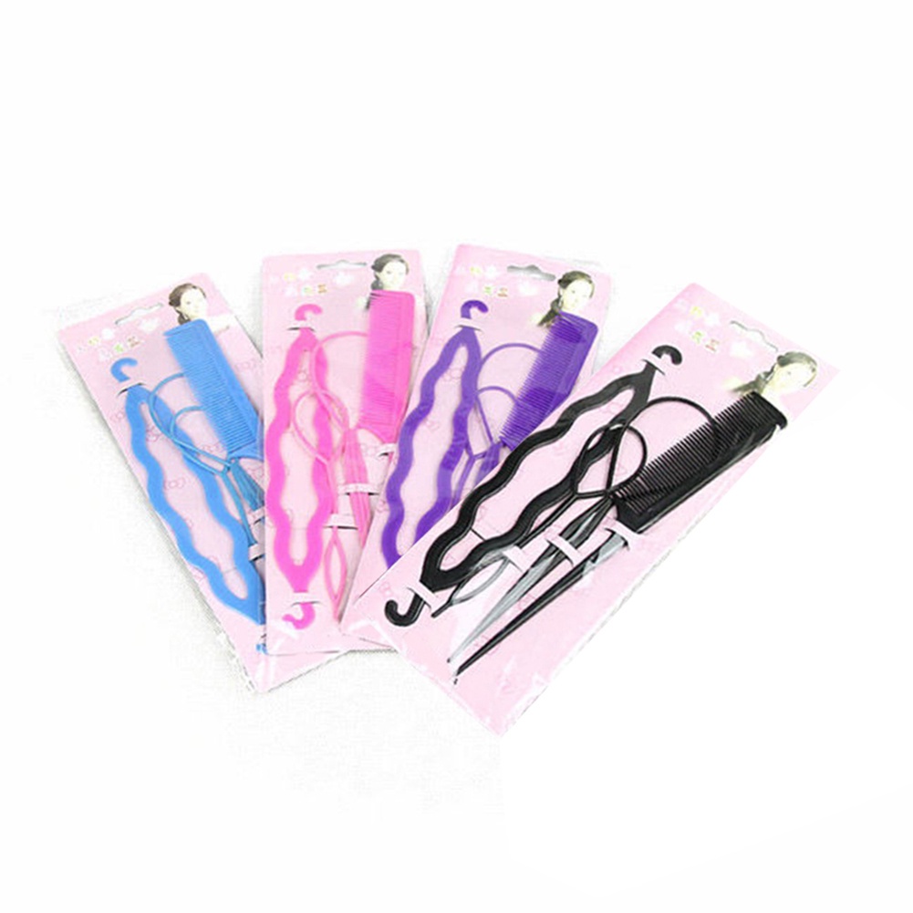 Set 4 dụng cụ buộc tóc tạo kiểu tiện lợi cho nữ