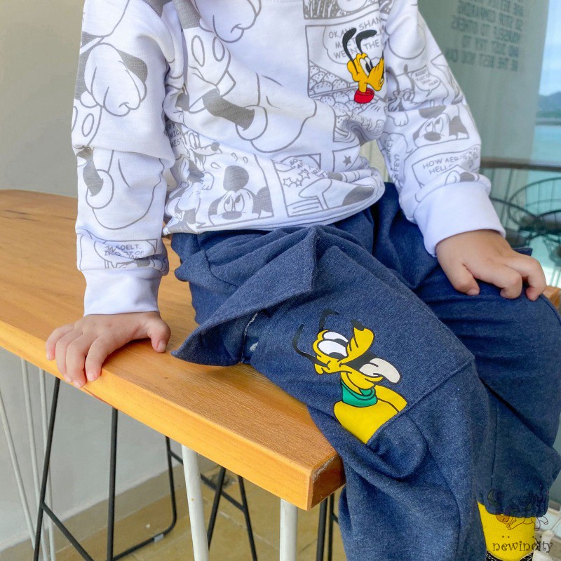 Quần Thể Thao Cơ Bản In Hình Hoạt Hình Phong Cách Hàn Quốc Dành Cho Bé Trai Bé Gái