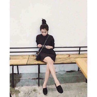 Giày slip on đế cói.