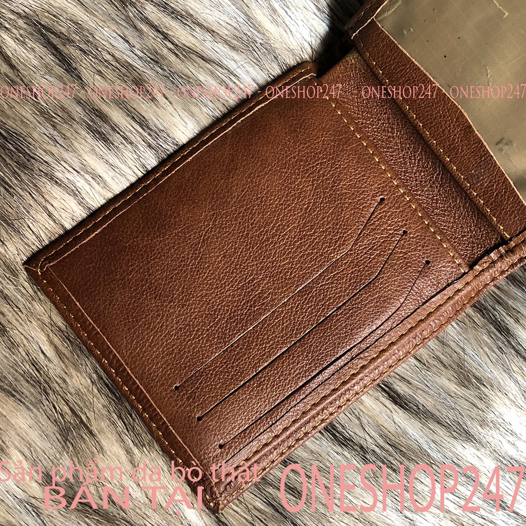Ví nam chuẩn đẹp, da bò thật nguyên miếng A168V