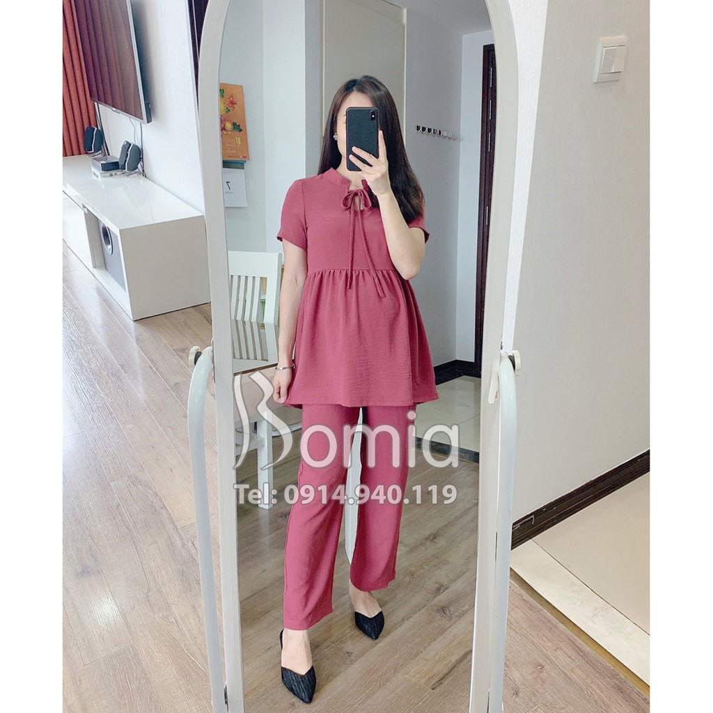 Quần  bầu suông hồng đất