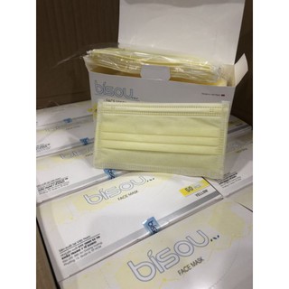 03 hộp Khẩu trang Bisou 4 lớp màu Vàng