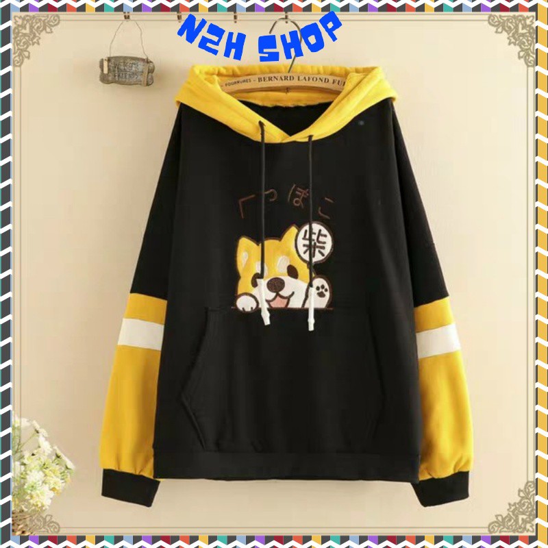 Áo Khoác Nỉ Nam Nữ Mùa Đông Corgi Hình Chó Siba Cute Form Rộng Dưới 55kg,Áo Hoodie Unisex N2H Shop