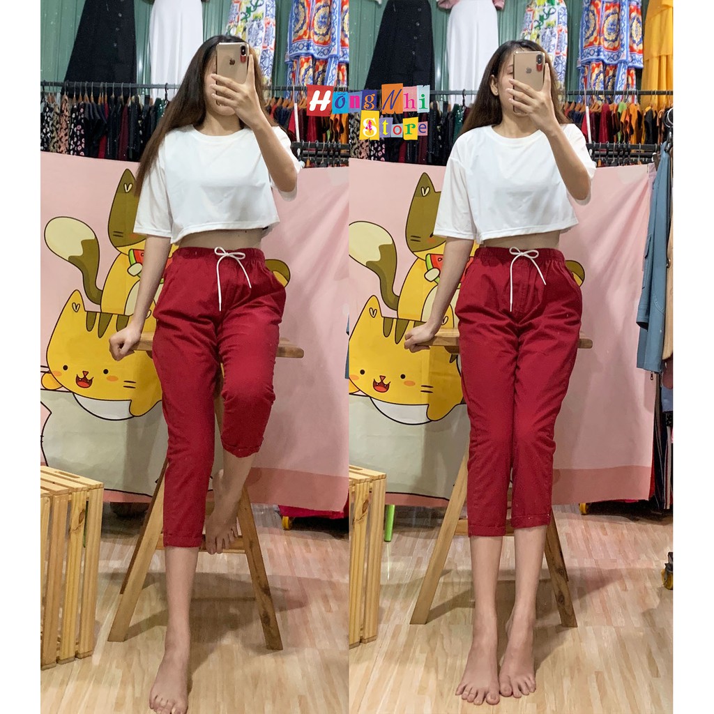 QUẦN BAGGY LƯNG THUN 9 TẤC XẮN LAI CO GIÃN