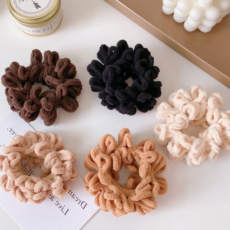 Dây cột tóc scrunchies, màu trà sữa phong cách Hàn Quốc HOT TREND