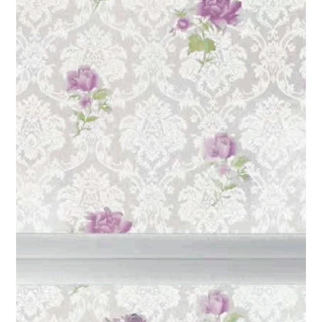 Decal dán kính hoa hồng tím khổ rộng 45cm