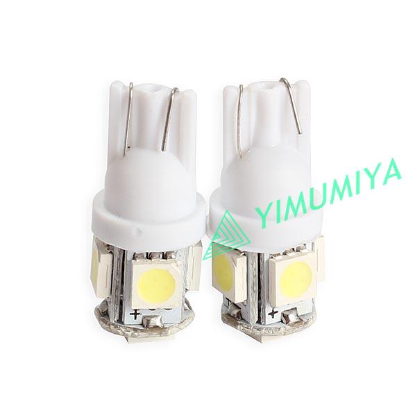 2 Bóng Đèn Led T10 5050 5smd Ánh Sáng Trắng Cho Xe Hơi