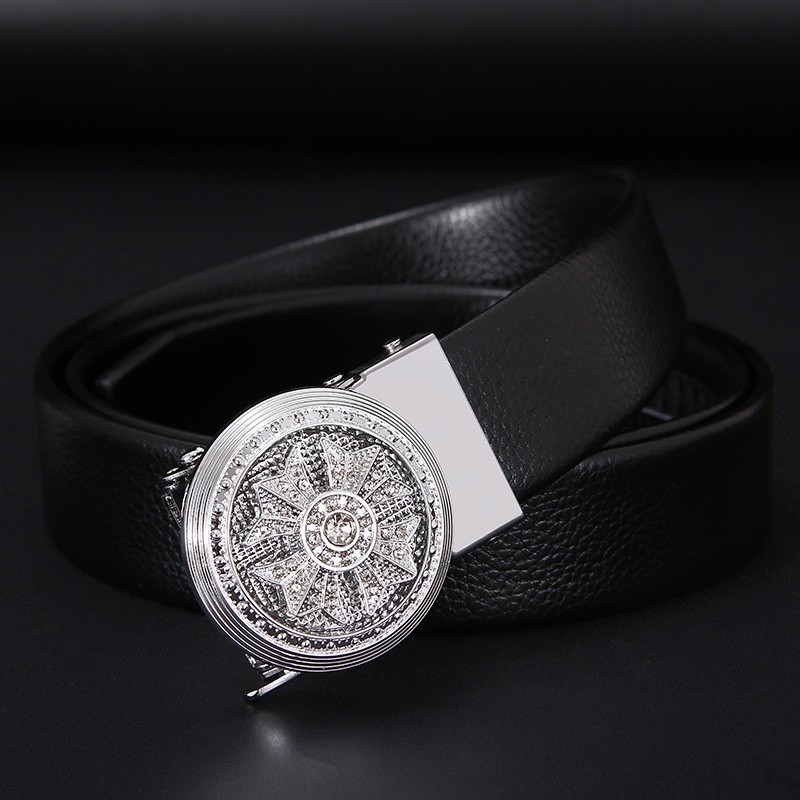 Thắt lưng nam khóa tự động, dây lưng nam cao cấp, thắt lưng mặt xoay nam, dây nịt da thời trang - TLX001