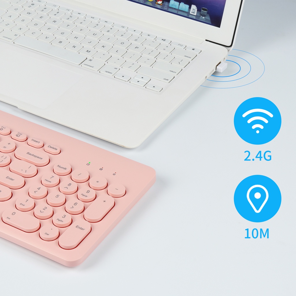 Bàn Phím Không Dây Siêu Mỏng 2.4GHz Toàn Diện Cho PC Laptop Notebook