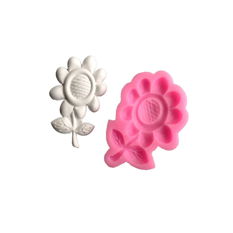 Khuôn Silicone Tạo Hình Làm Bánh Kẹo Hình Ngôi Nhà Núi Hoa Hướng Dương