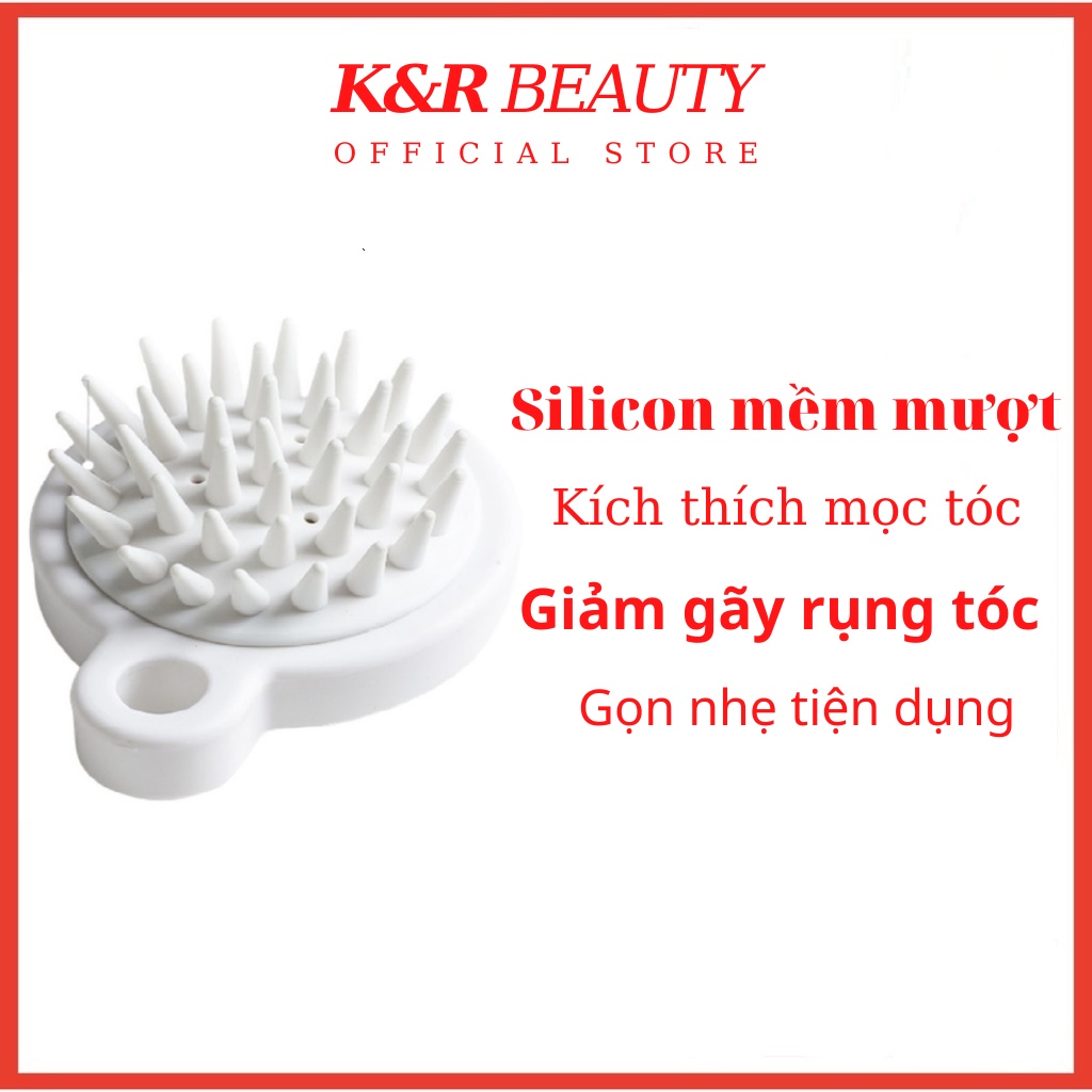 [KR Beauty Gift] Lược gội đầu silicon giúp giảm rụng tóc kích thích mọc tóc giúp Massage đầu giảm Stress ngủ ngon