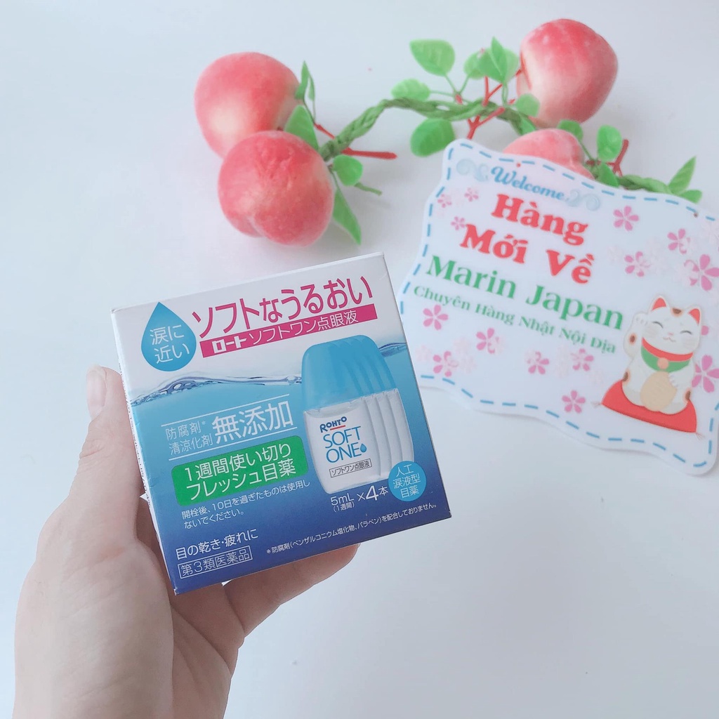 Dung Dịch Nhỏ Mắt Soft One Rohto tự nhiên hộp 4 chai Nhật Bản