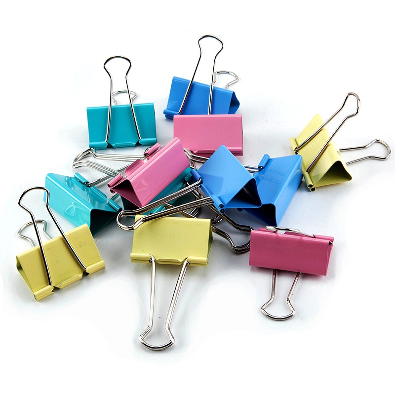 Kẹp Bướm 32mm (24 chiếc/hộp) GuangBo, kim loại mạ sơn, Hồng, Xanh dương, Xanh lá, Vàng JTC008