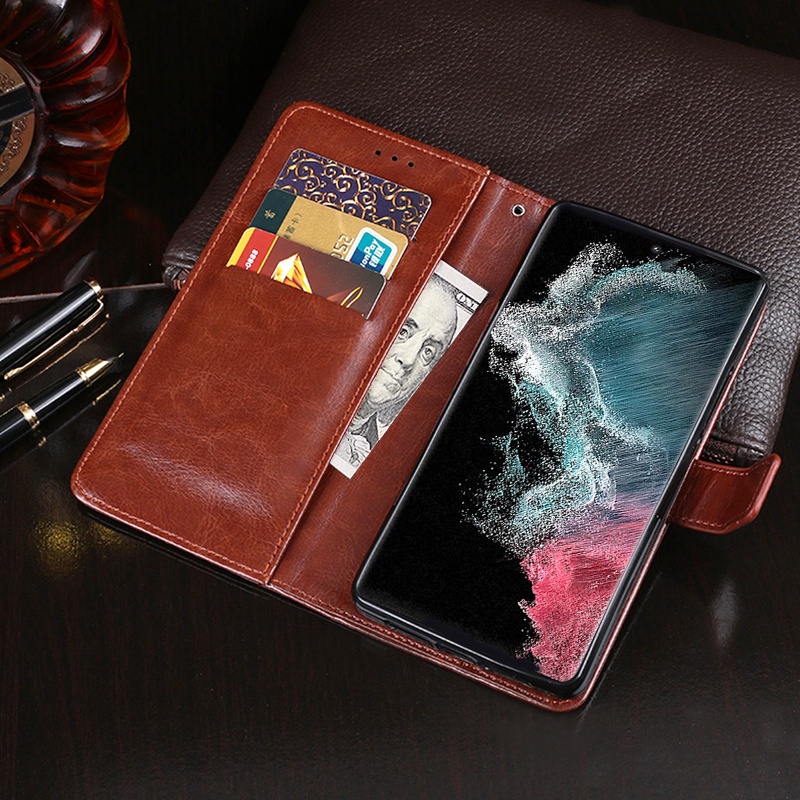 Ốp Điện Thoại Da Từ Tính Dạng Ví Cho Samsung Galaxy S22 Ultra S 22 Plus S22Ultra